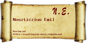 Noszticzius Emil névjegykártya