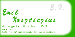 emil noszticzius business card